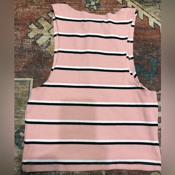 Women’s Pink, Black & White Crop Top - Picture 4 of 5